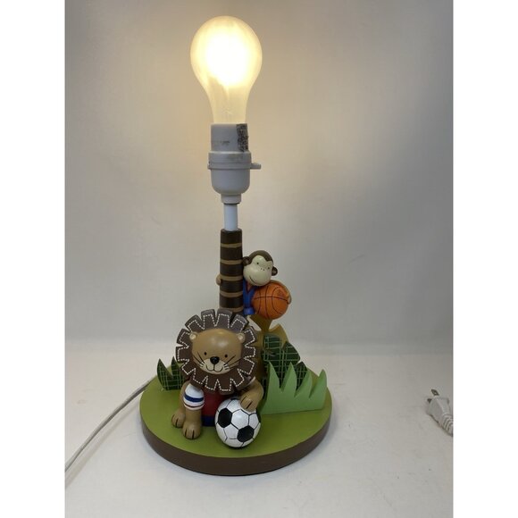 Lamb & Ivy Children’s Nursery Lamp Lion Monkey Soccer Basketball Baby Bedroom - Picture 7 of 10
